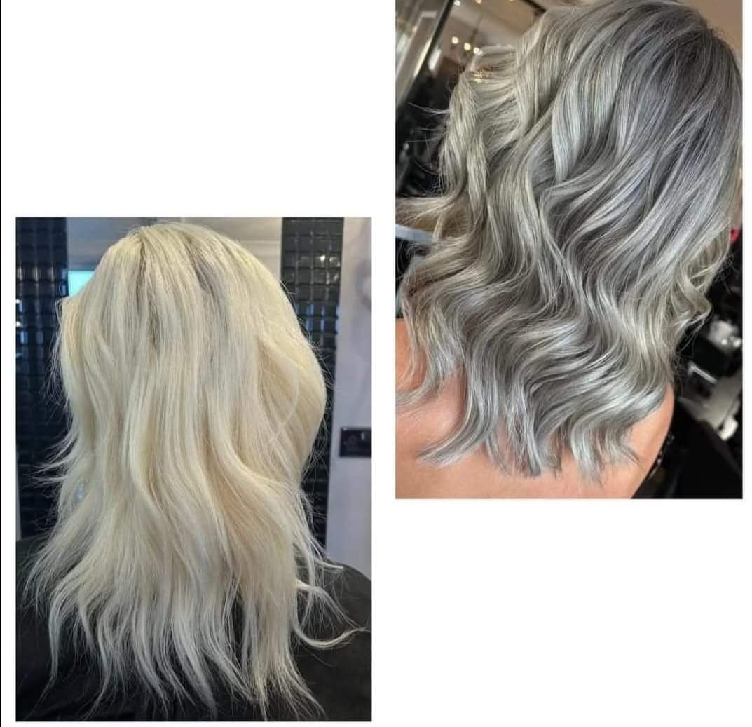 Silver Ash Blonde - Beautiful silver-toned blonde with styling at Stella's Hair & Beauty Salon Barnsley