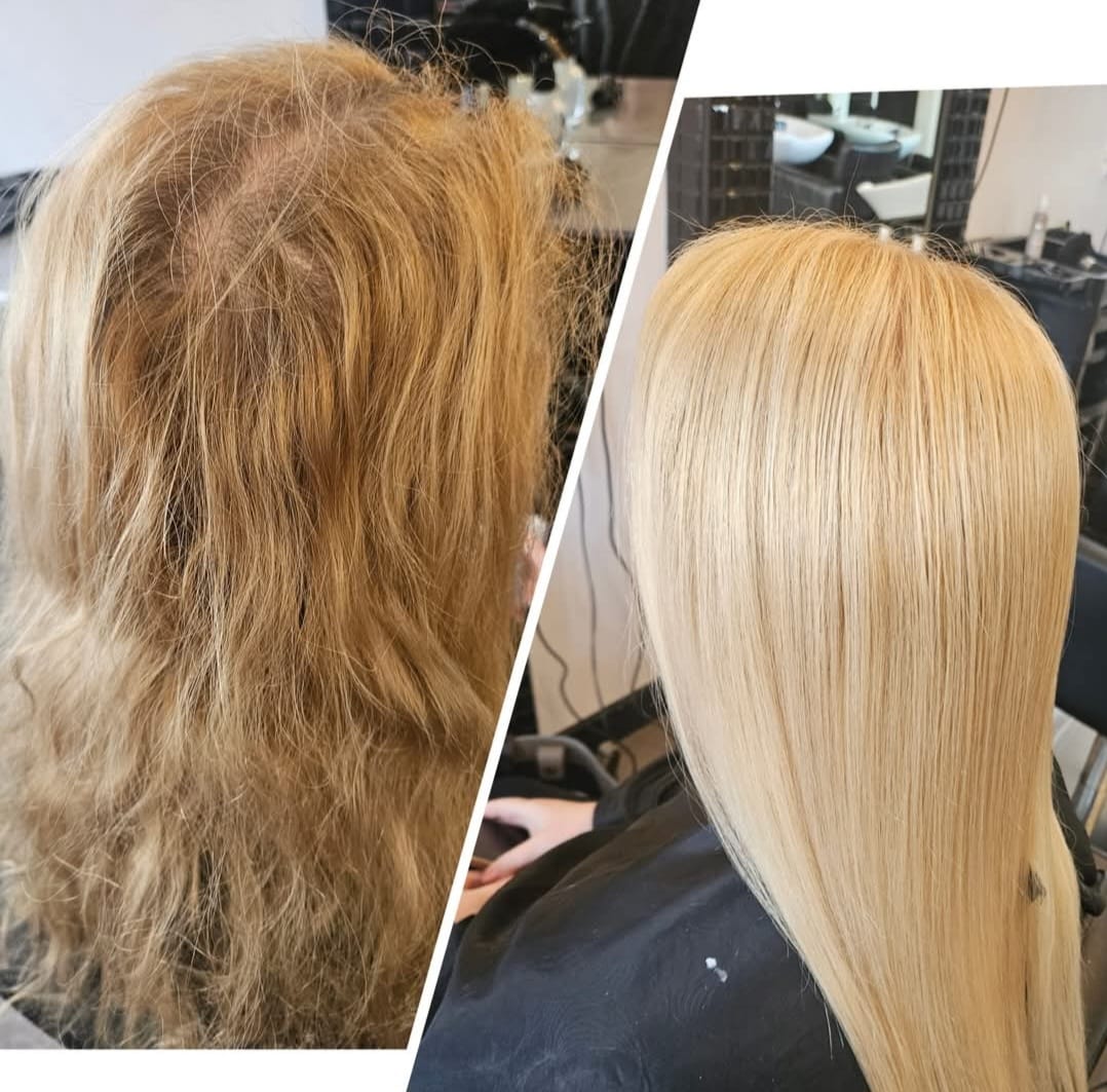 Blonde Colour Correction - Professional colour correction to healthy platinum at Stella's Hair & Beauty Salon Barnsley