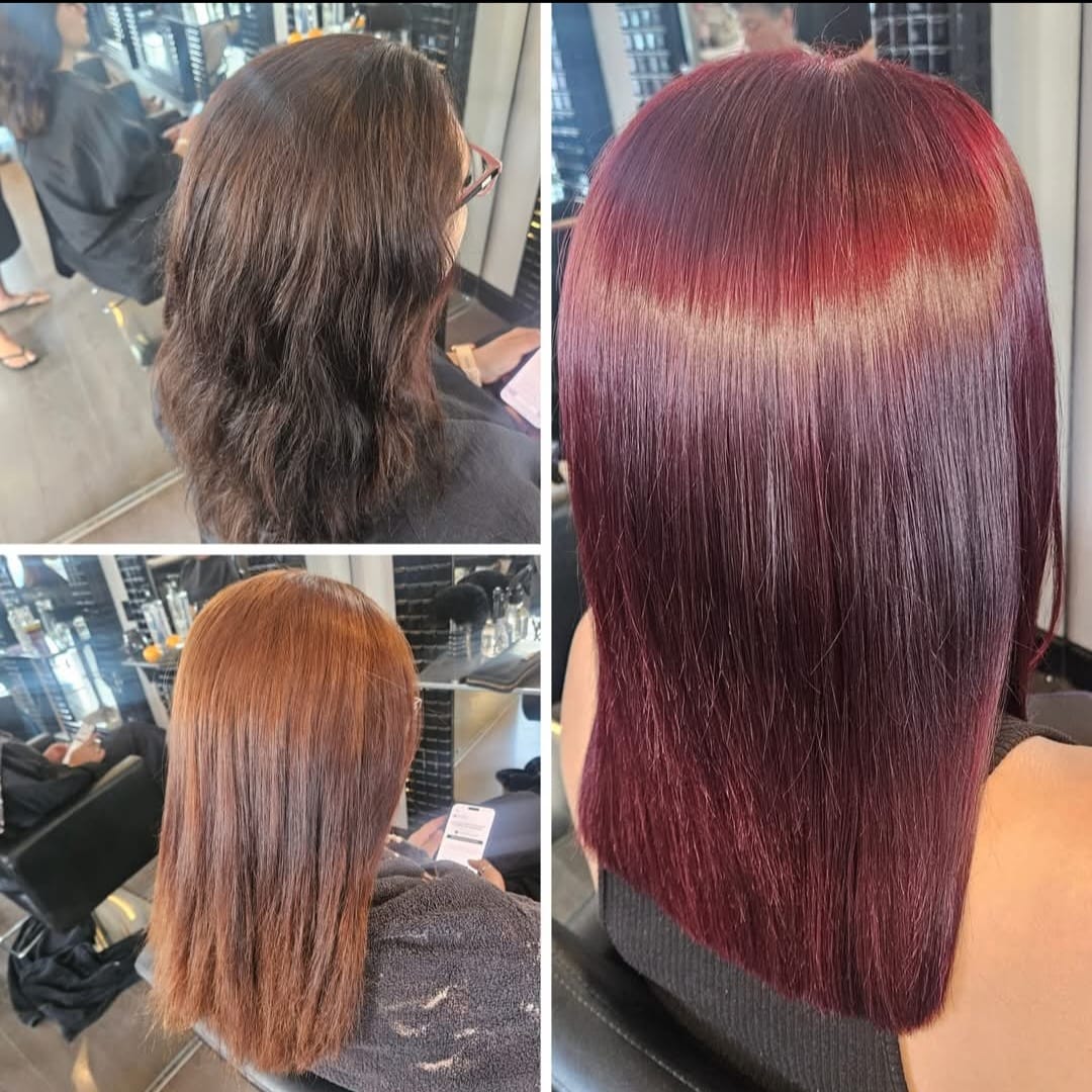Wine Tone Transformation - Multi-step transformation to rich wine tones at Stella's Hair & Beauty Salon Barnsley
