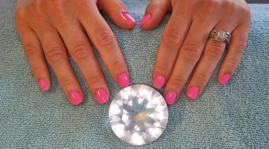 Valentine's Heart Nail Art - Romantic red and white heart-themed nail design at Stella's Hair & Beauty Salon Barnsley