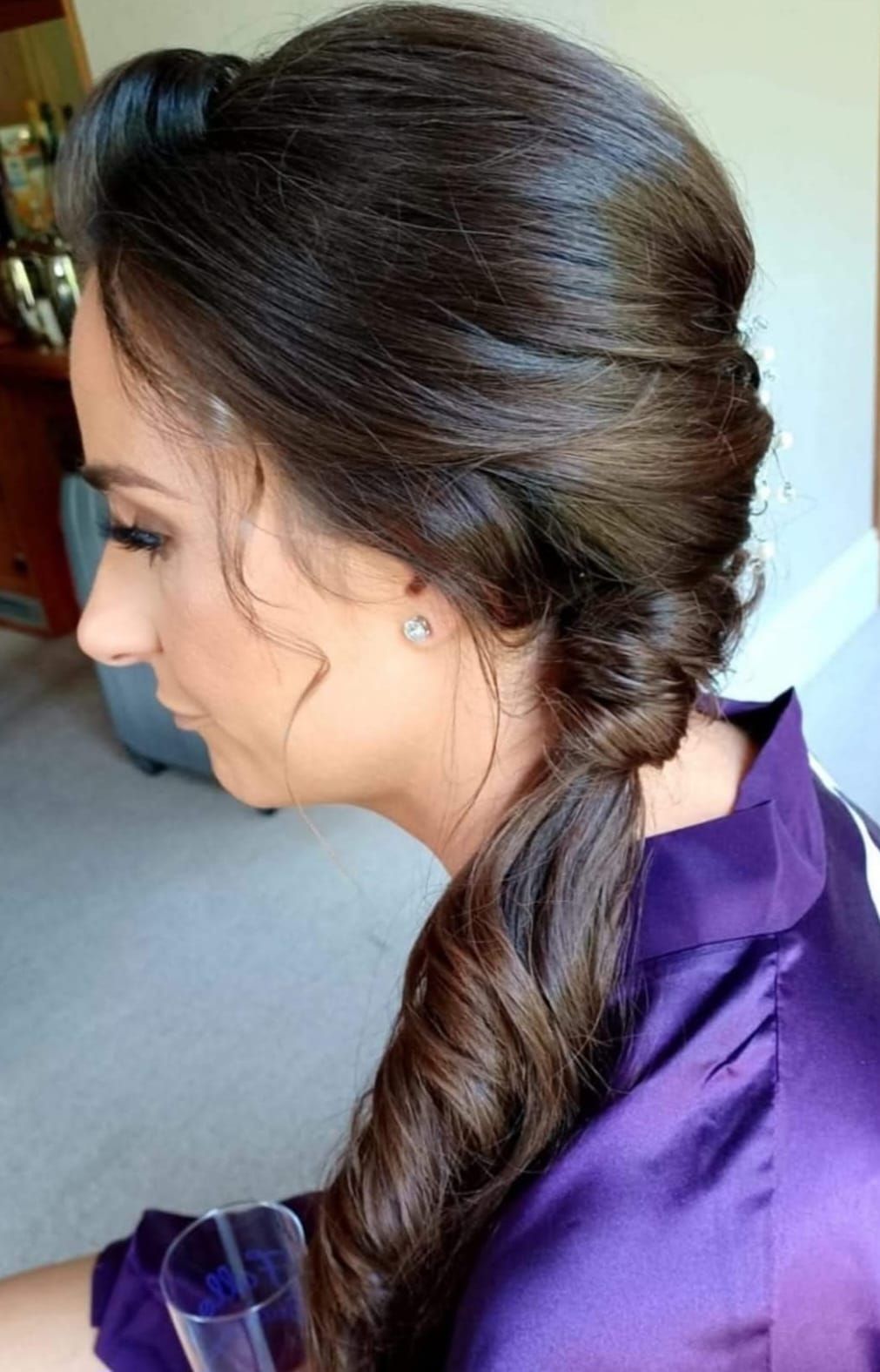 Braided Side Ponytail - Sophisticated side-swept braided style at Stella's Hair & Beauty Salon Barnsley