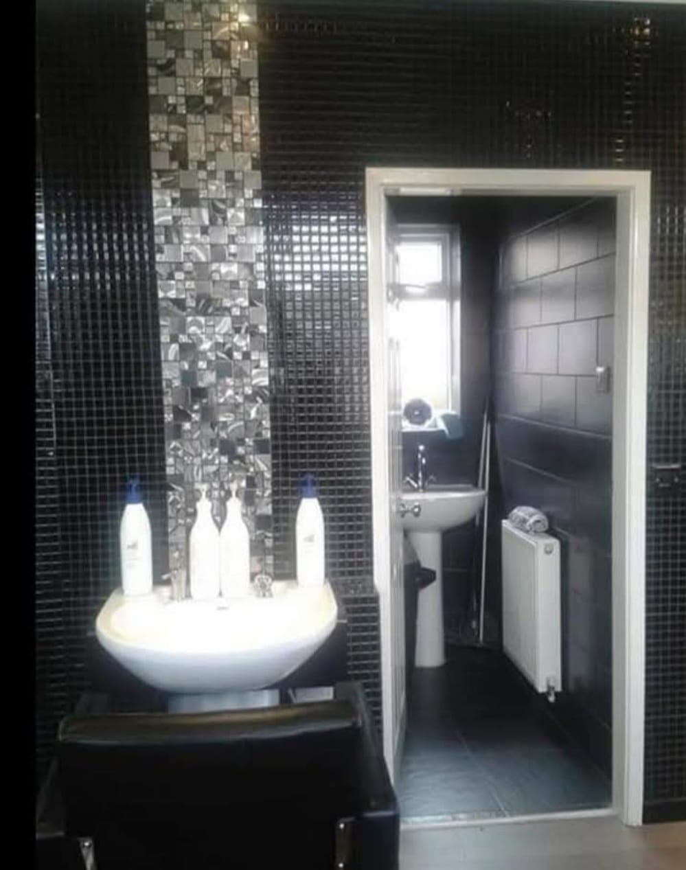 Luxury Washroom Facilities at Stella's Hair & Beauty Salon Barnsley - Professional salon interior